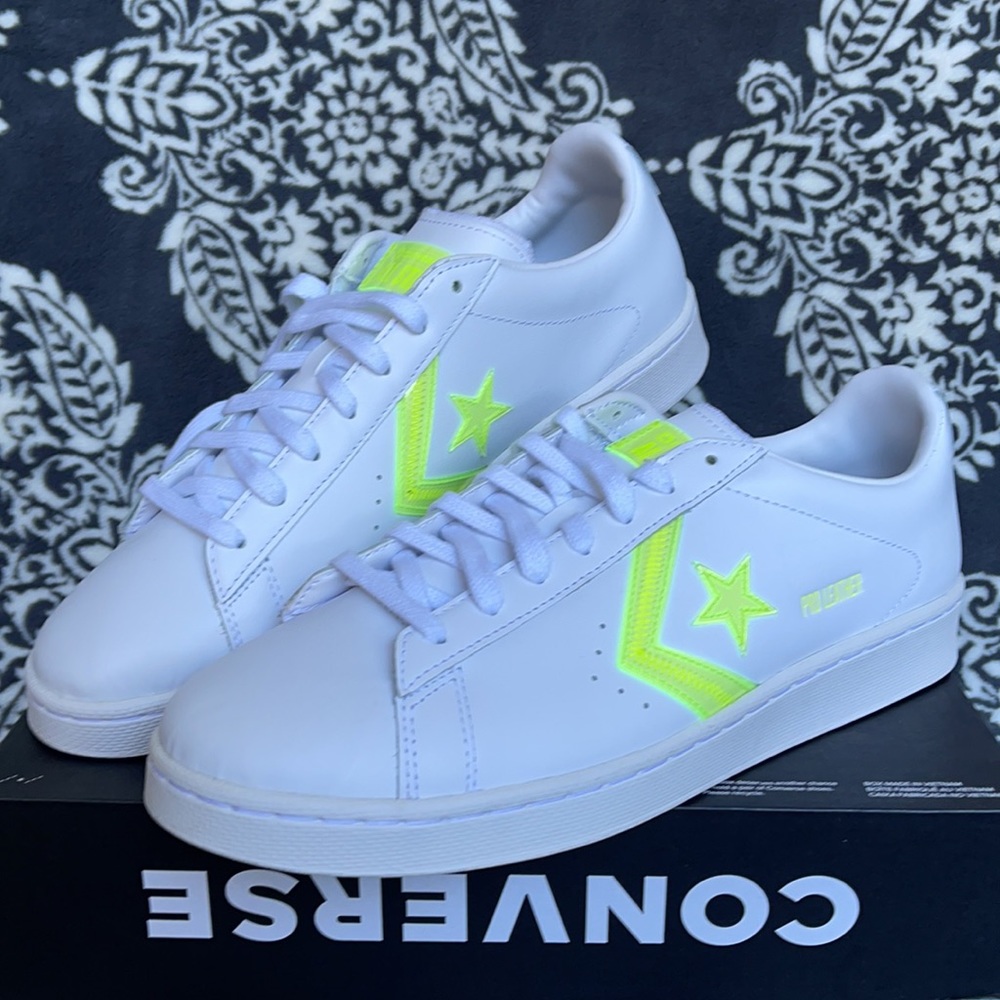Converse Pro Leather OX White/Lemon Venom/White MEN`S - Picture 5 of 16